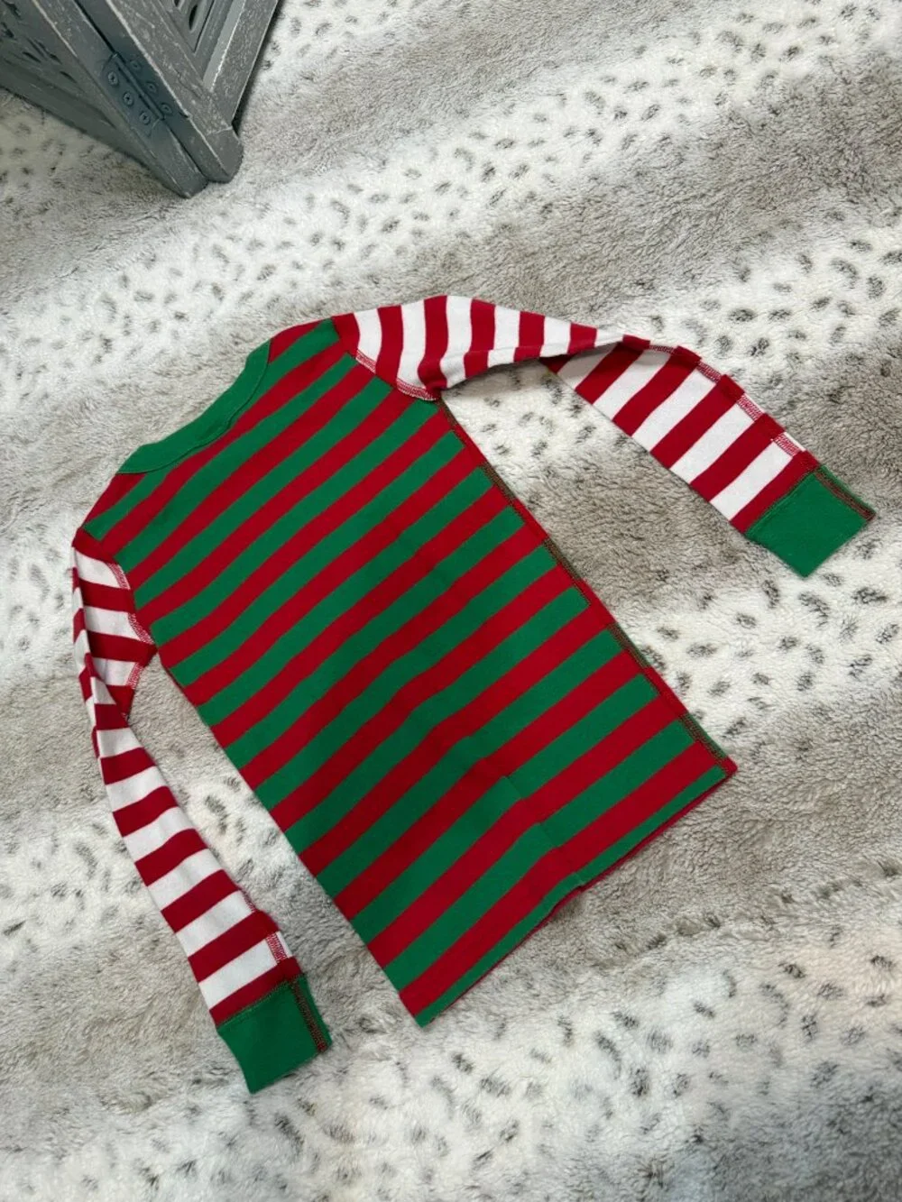 Hanna Andersson Christmas stripes pajama set kids size 10 red green holiday